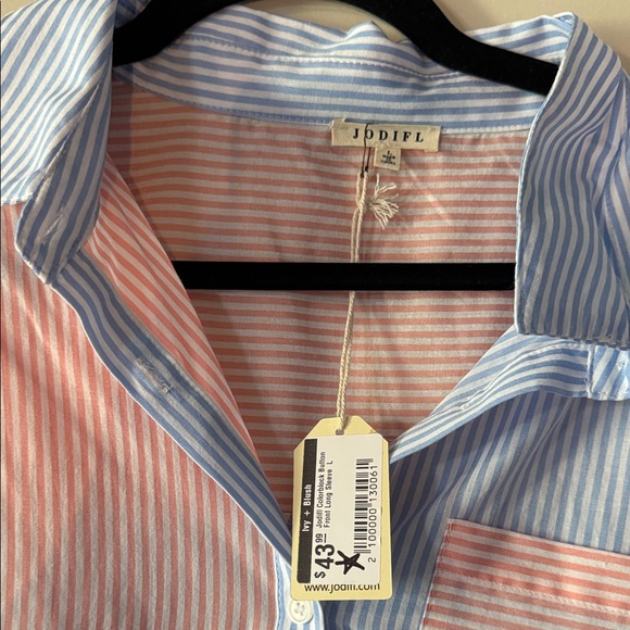 JODIFL Striped Blue and Pink Button-Up Shirt - Picture 2 of 4